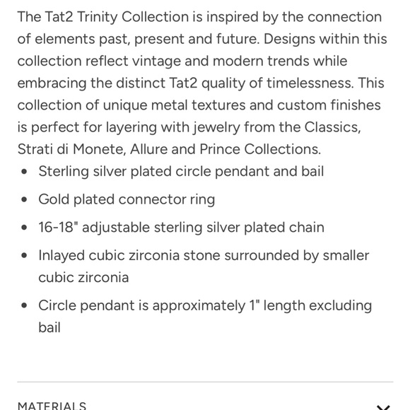 Tat2 Designs brushed silver Rondo link pendant necklace - Picture 4 of 10